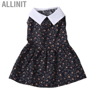 Allinit Dog  Cute Floral Print Pattern Soft Breathable Puppy Princess for Spring Summer Festival Party dogs