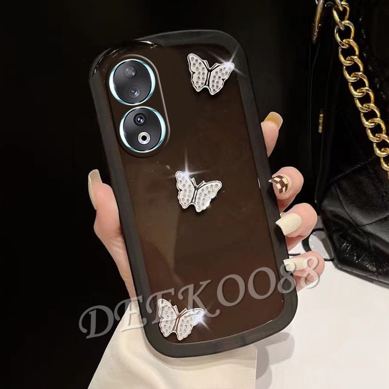 พร้อมส่ง-เคสโทรศัพท์มือถือ-tpu-แบบนิ่ม-ลายผีเสื้อ-ประดับเพชร-สําหรับ-honor-90-lite-pro-5g-honor90-90lite-honor90lite-2023