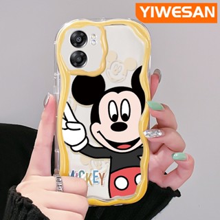 เคสโทรศัพท์มือถือ ซิลิโคนใส กันกระแทก ลายการ์ตูนมิกกี้เมาส์น่ารัก สีครีม สําหรับ OPPO A57 2022 A77 2022 A57s A77E A77S