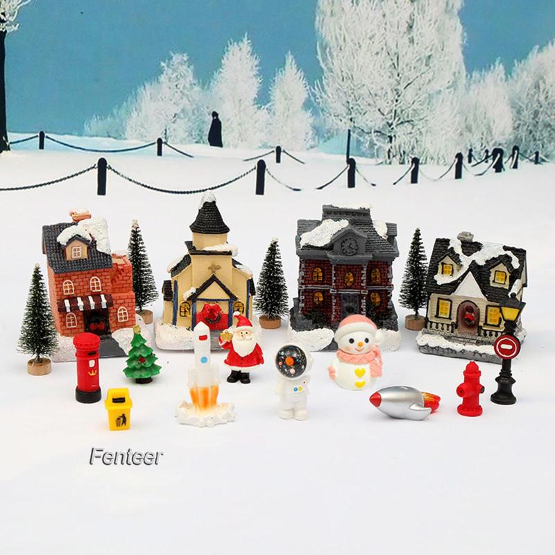 fenteer-บ้านหมู่บ้านเรืองแสง-ขนาดเล็ก-ของขวัญคริสต์มาส-สําหรับตั้งโต๊ะ