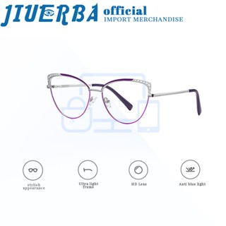 JIUERBA แว่นตา ป้องกันรังสียูวี ป้องกันแสงสีฟ้า สไตล์ตะวันตก คลาสสิก สําหรับผู้ชาย และผู้หญิง