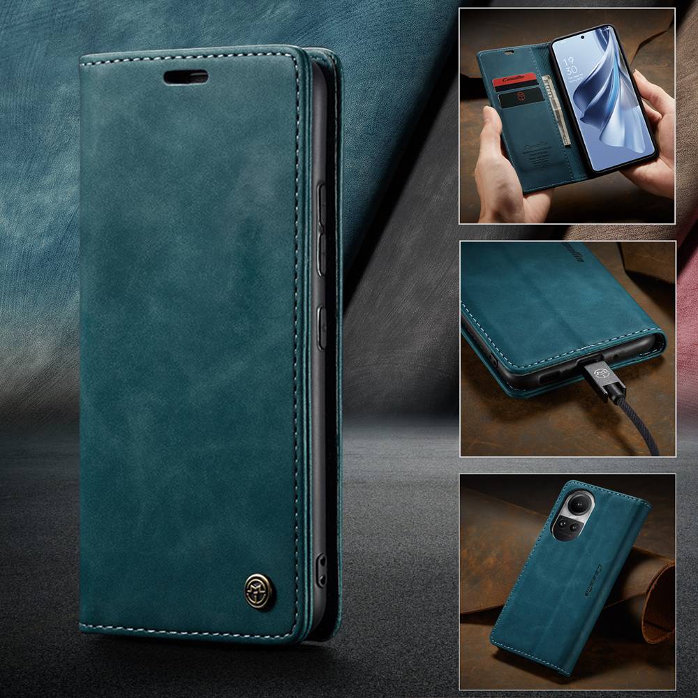 GOKEN Cover Per Oppo A60 4G - Custodia A Libro In Pelle Sintetica Viola Con Portafoglio E Supporto - 2