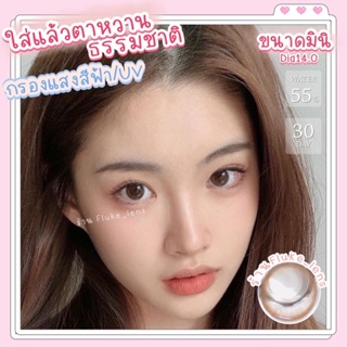 คอนแทคเลนส์ เกรดพรีเมียม Aria brown(มินิ) ค่าอมน้ำ55% กรองแสงสีฟ้าและUV สวยธรรมชาติ lovelysoft