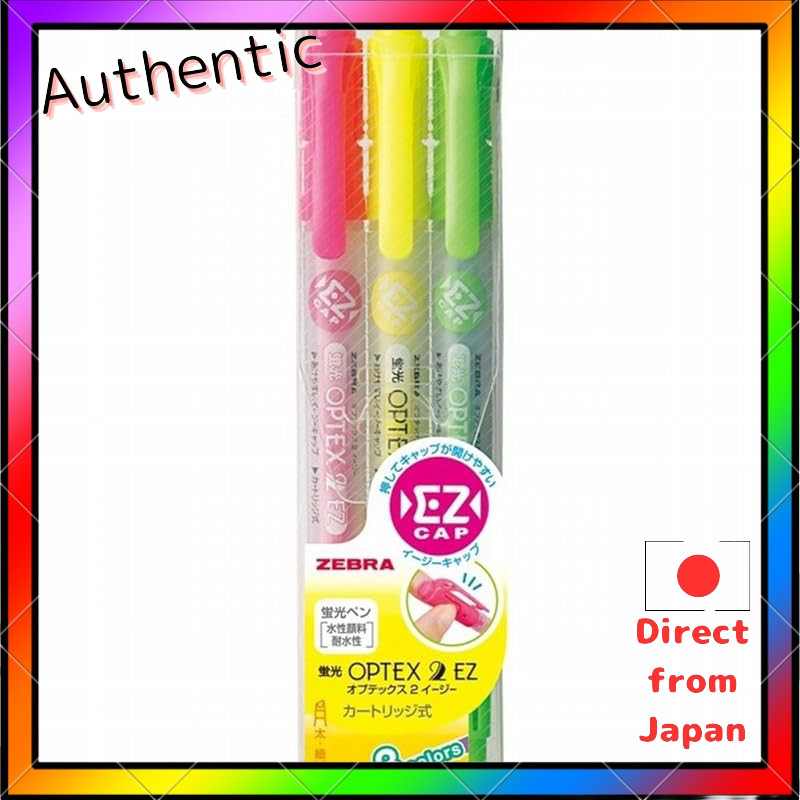 ปากกาเน้นข้อความม้าลาย Optex 2 Ez 3 สี 10 แพ็ค B-Wkt11-3C | Shopee Thailand