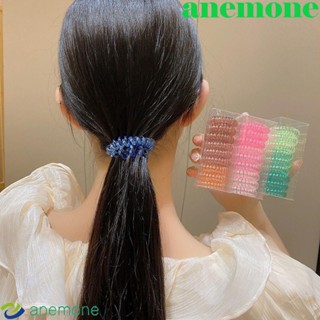 Anemone ยางรัดผม แบบใส สีแคนดี้ สไตล์เกาหลี 9 ชิ้น ต่อชุด