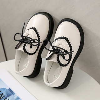Girls shoes 2023 Spring and Autumn New College British style small leather shoes resistant to dirty princess shoes soft soles
