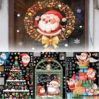 สติกเกอร์ติดผนัง หน้าต่าง กระจก เกล็ดหิมะ คริสต์มาส กวางเอลก์ DIY ตกแต่งบ้าน เทศกาลปีใหม่