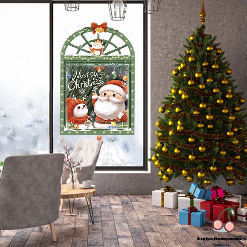 สติกเกอร์ติดผนัง-หน้าต่าง-กระจก-เกล็ดหิมะ-คริสต์มาส-กวางเอลก์-diy-ตกแต่งบ้าน-เทศกาลปีใหม่