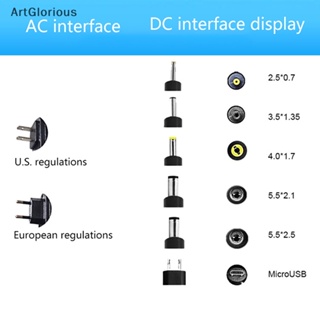 Art อะแดปเตอร์ปลั๊ก EU US 1A 1.5A 2A 12V 5.5*2.5 มม. สําหรับแถบไฟ Led DC เครื่องซักผ้า