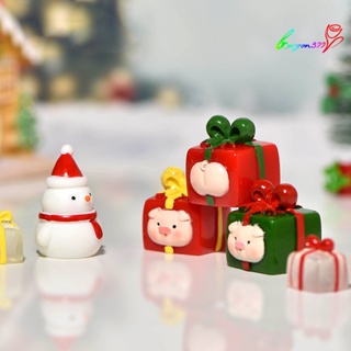 【AG】กล่องของขวัญคริสต์มาส ฟิกเกอร์ตุ๊กตาหิมะ เรซิน ขนาดเล็ก สําหรับปาร์ตี้