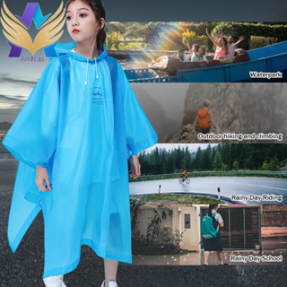 [พร้อมส่ง] เสื้อกันฝน EVA ใช้ซ้ําได้ สําหรับเด็กอายุ 6-12 ปี