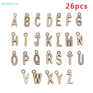 Abongsea จี้ตัวอักษร A-Z สีเงิน สีทอง สําหรับทําเครื่องประดับ DIY 26 ชิ้น