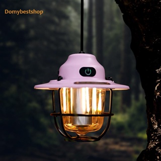[Domybestshop.th] โคมไฟฉุกเฉิน LED ชาร์จ USB 2000mAh IPX4 สไตล์วินเทจ สําหรับตั้งแคมป์ ตกปลากลางคืน ประหยัดพลังงาน สวน เดินป่า