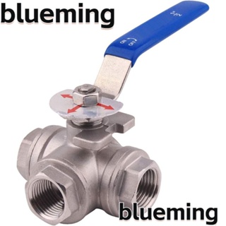 Blueming2 วาล์วบอลเมาท์ T สเตนเลส 304 3 ทาง แรงดันสูง 1/2 นิ้ว สีเงิน สําหรับท่อน้ํา น้ํามัน แก๊ส
