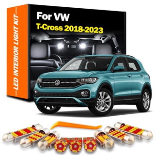 ชุดหลอดไฟ LED แคนบัส 9 ชิ้น สําหรับ VW Volkswagen T-Cross Tcross 2018 2019 2020 2021 2022 2023