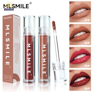 MLSMILE ลิปกลอส ไฟน้ํา ลิปกลาสให้ความชุ่มชื้นง่ายต่อการสี 【doom】