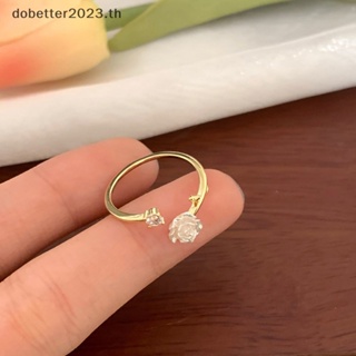 [DB] แหวนแฟชั่น ลายดอกคามิเลียน่ารัก ปรับได้ สําหรับผู้หญิง [พร้อมส่ง]