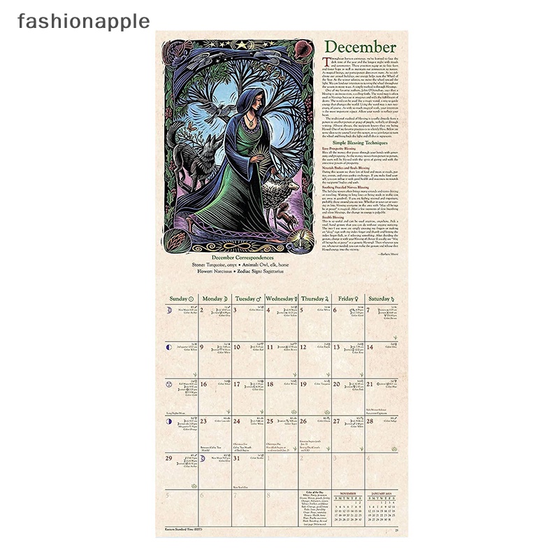 fashionapple-llewellyns-2024-ปฏิทินแม่มด-2024-ปฏิทินติดผนัง-ของขวัญวันฮาโลวีน-คริสต์มาส