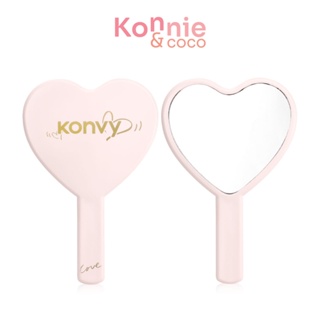 Konvy Heart Shape Handheld Makeup Mirror 1pcs #Pink คอนวี่ กระจกแต่งหน้าแบบมีด้ามจับ สีชมพูสุดน่ารัก.