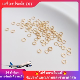 💖เครื่องประดับDIYไม่จางหาย💖แหวนเหล็กไทเทเนียม ชุบทอง 14k ขนาดเล็ก แฮนด์เมด DIY