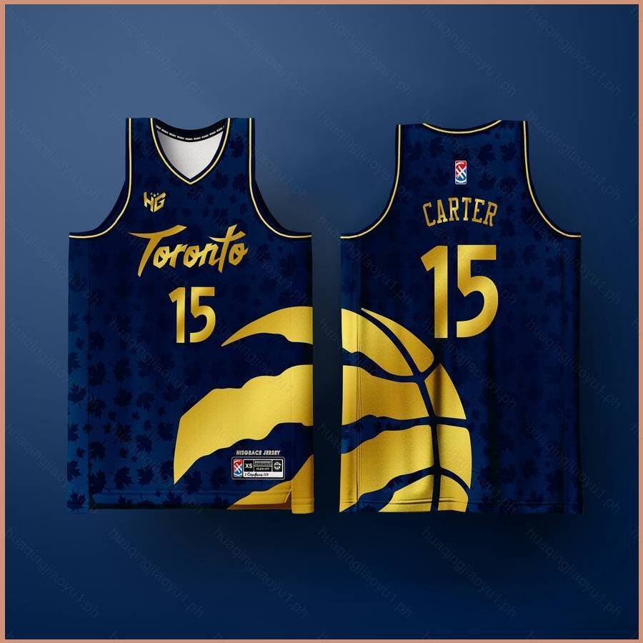 เสื้อกีฬาบาสเก็ตบอล ขนาดใหญ่ ลาย Raptors Carter Jersey สีกรมท่า ...