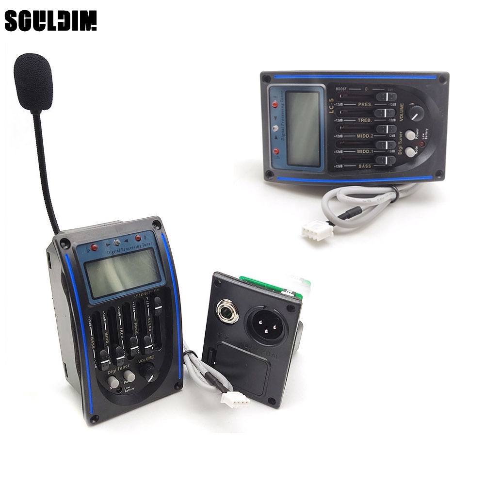 LC-5/4 5 Band กีต้าร์โปร่ง Preamp EQ Equalizer Pickup Tuner System ...