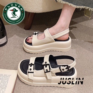 JUSLIN   รองเท้าแตะผู้หญิง ส้นแบน ใส่สบาย สไตล์เกาหลี รองเท้าแฟชั่น 2023 ใหม่  สวยงาม High quality Korean Style พิเศษ B28G1BU 37Z230910
