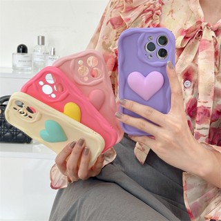 เคสโทรศัพท์มือถือ ลายหัวใจ สีครีมมาการอง 3D สําหรับ Samsung S21 S22 S23 PLUS ULTAR