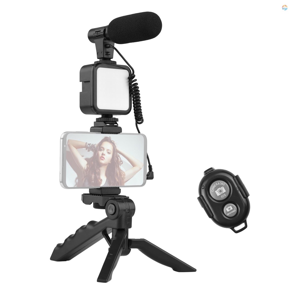 fsth-andoer-ชุดวิดีโอ-vlog-โทรศัพท์-พร้อมขาตั้งกล้อง-ที่วางโทรศัพท์-แบบตั้งโต๊ะ-พร้อมไมโครโฟน-โคลด์ชู-ไฟ-led-วิดีโอ-รีโมตชัตเตอร์