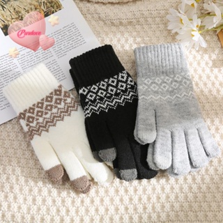 Purelove&gt; ถุงมือถัก แบบเต็มนิ้ว ให้ความอบอุ่น แฟชั่นฤดูหนาว