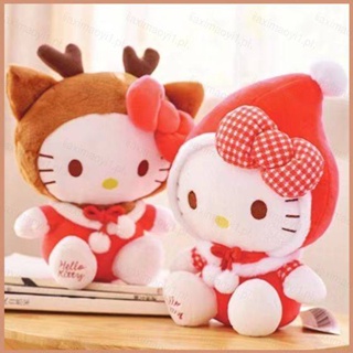 23 Sanrio Hello Kitty ชุดคริสต์มาส ตุ๊กตา ของขวัญสําหรับเด็กผู้หญิง ตกแต่งบ้าน กวางเรนเดียร์ ยัดไส้ ของเล่นสําหรับเด็ก