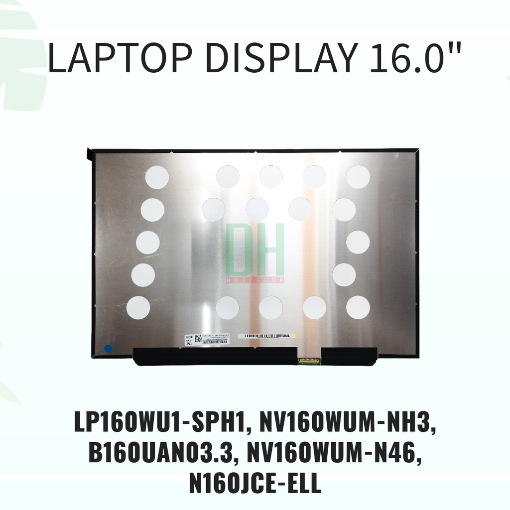 16.0 Slim 30PIN IPS ไม่มีหู 16:10 LP160WU1-SPH1, NV160WUM-NH3 ...