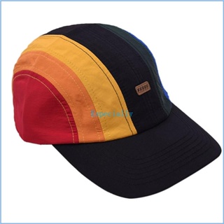 Esp หมวกเบสบอล ปรับขนาดได้ กีฬากลางแจ้ง Unisex หมวกลายรุ้ง หมวกยอดแหลม