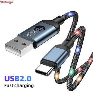 Daiga สายเคเบิลควบคุมด้วยเสียง USB Type C ควบคุมด้วยเสียง IOS 1.2 ม. LED อุปกรณ์เสริม สําหรับโทรศัพท์มือถือ