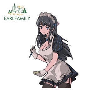 Earlfamily สติกเกอร์ไวนิล กันน้ํา กันแดด ลาย Mai Sakurajima ขนาด 13 ซม. x 8.6 ซม. สําหรับตกแต่งรถยนต์
