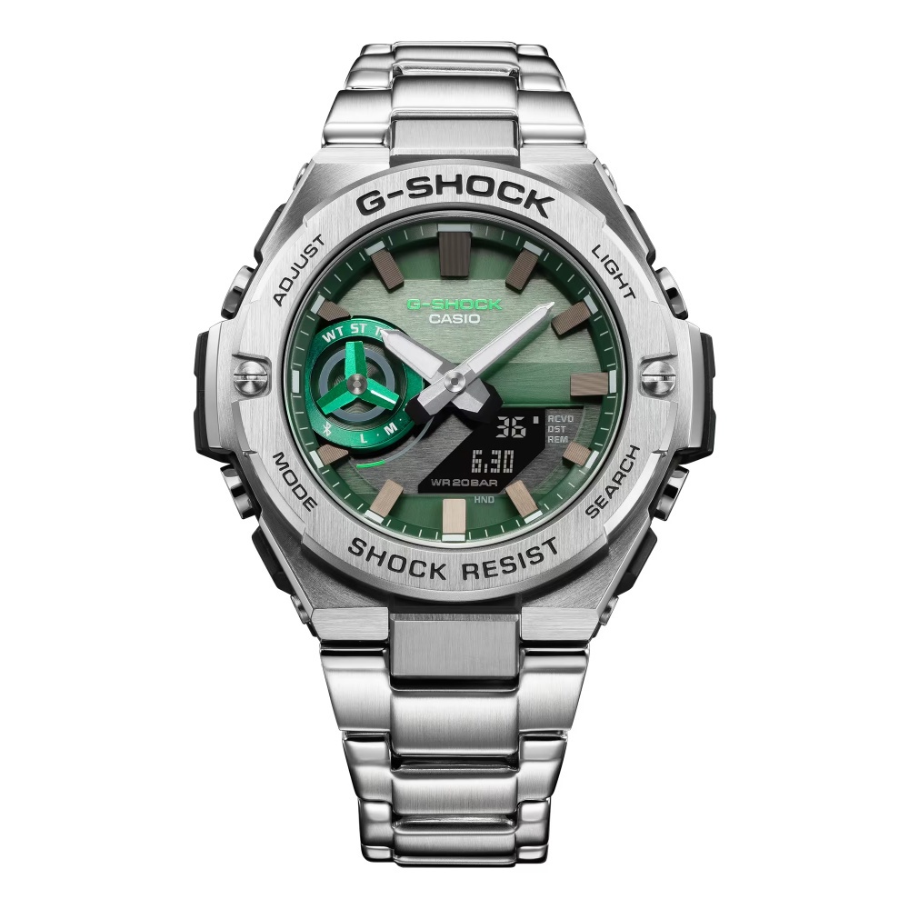 casio-นาฬิกาข้อมือผู้ชาย-g-shock-mid-tier-รุ่น-gst-b500ad-3adr-วัสดุสเตนเลสสตีล-สีเขียว