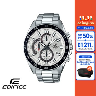 CASIO นาฬิกาข้อมือผู้ชาย EDIFICE รุ่น EFV-550D-7AVUDF วัสดุสเตนเลสสตีล สีขาว