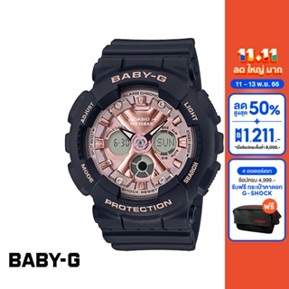 CASIO นาฬิกาข้อมือผู้หญิง BABY-G รุ่น BA-130-1A4DR วัสดุเรซิ่น สีดำ