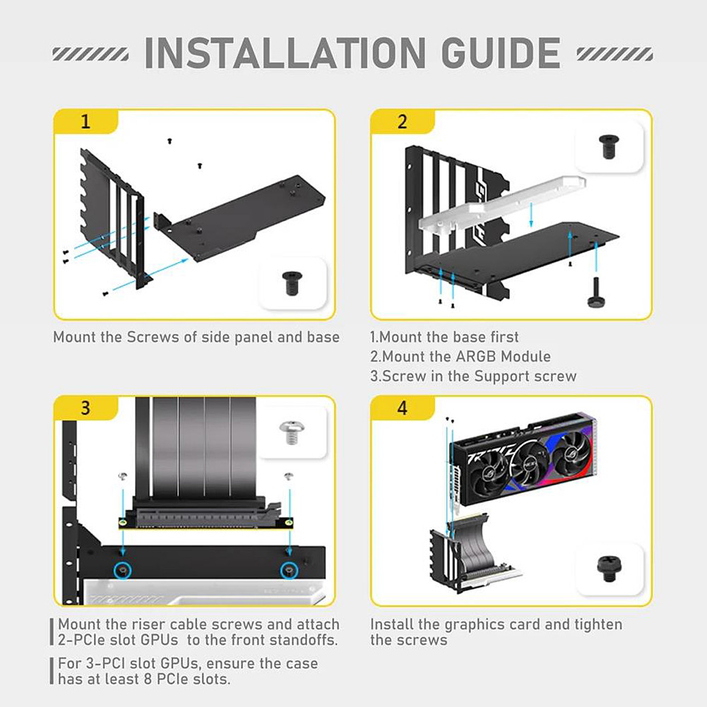 ขายึด GPU แนวตั้ง 90 องศามุมขวา GPU Mount ขายึดการ์ดกราฟิก [Ciflying.th ...
