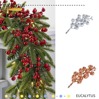 Eutus พวงมาลัยโฟม รูปผลไม้ สีแดง น้ําหนักเบา สําหรับตกแต่งต้นคริสต์มาส DIY 10 ชิ้น