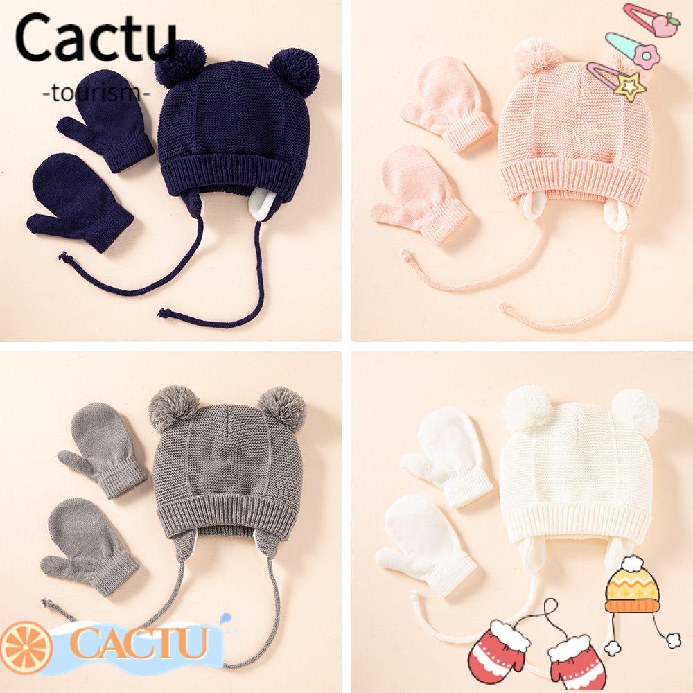 cactu-ชุดถุงมือ-หมวกปอมปอม-ให้ความอบอุ่น-แฟชั่นฤดูหนาว-สําหรับเด็กอายุ-1-4-ปี-1-4-ปี