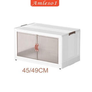[Amleso1] กล่องเก็บของ แบบใส วางซ้อนกันได้ สําหรับห้องนอน ห้องน้ํา ตู้เสื้อผ้า