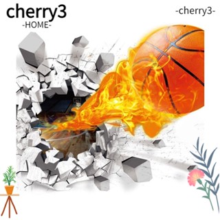 Cherry3 สติกเกอร์ไวนิล ลายบาสเก็ตบอล มีกาวในตัว สําหรับติดตกแต่งผนังห้องนอน