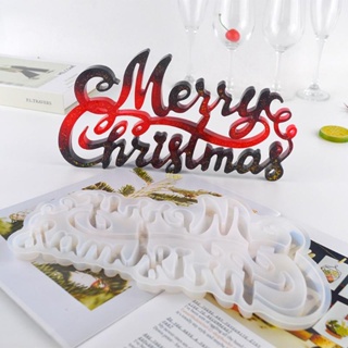 Flgo แม่พิมพ์ซิลิโคน อีพ็อกซี่ รูป Merry Christmas แฮนด์เมด DIY ของเล่นสําหรับเด็ก