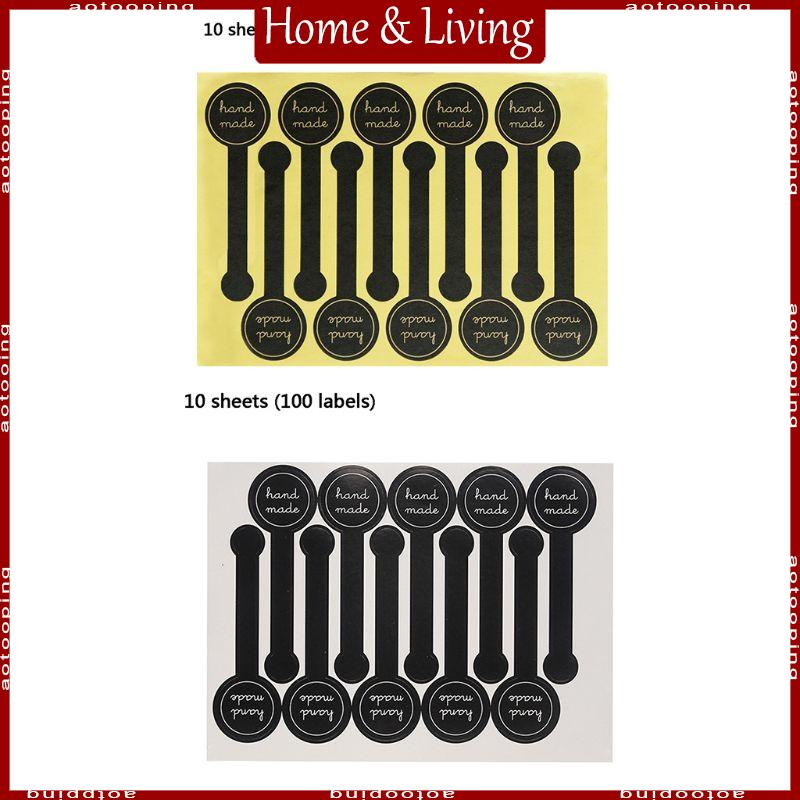 aotoo-สติกเกอร์ฉลาก-แฮนด์เมด-สําหรับติดตกแต่ง-100-ชิ้น