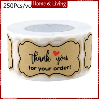 Aotoo สติกเกอร์ฉลาก ลาย Thank You for Your Order แฮนด์เมด สําหรับติดบรรจุภัณฑ์เบเกอรี่ 250 ชิ้น