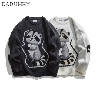 DaDuHey🔥 Mens 2023 New Autumn Large Size Fashion Casual Sweater Hong Kong Style Fashionable All-Match Loose round Neck Sweater