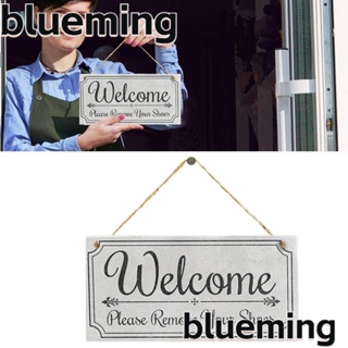 Blueming2 ป้ายไม้เตือนความจํา ลาย Welcome สําหรับติดประตู โรงแรม สํานักงาน