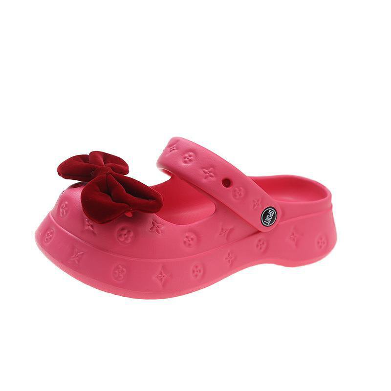 รองเท้าแตะส้นแบนสำหรับผู้หญิงใส่เป็นแจ๊กเก็ตสำหรับฤดูร้อนรองเท้าชายหาดผูกโบว์น่ารักสไตล์เกาหลีใหม่-sl1442