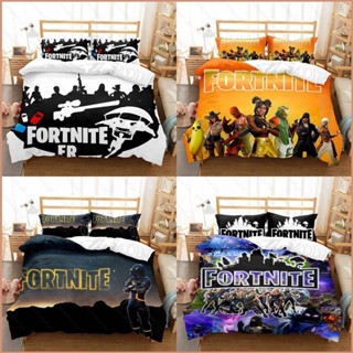 23 FORTNITE 3in1 ชุดเครื่องนอน ผ้าปูที่นอน ผ้าห่ม ปลอกผ้านวม บ้าน ห้องนอน ซักทําความสะอาดได้ สะดวกสบาย ชุดหอพัก